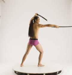 Elmer Different Poses With Katanas